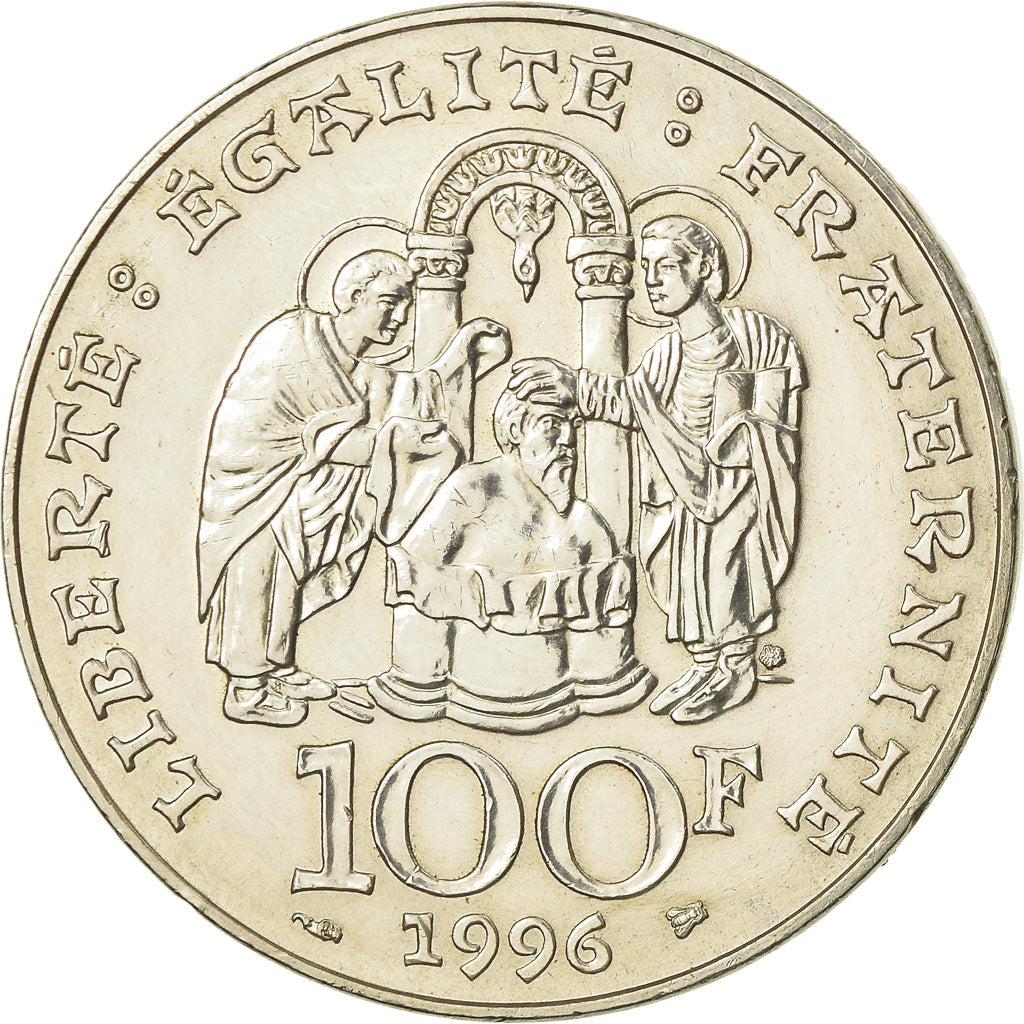 Coin, France, Clovis, 100 Francs, 1996, AU(55-58), Silver, KM:1180