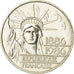 Coin, France, Statue de la Liberté, 100 Francs, 1986, Paris, AU(55-58), Silver