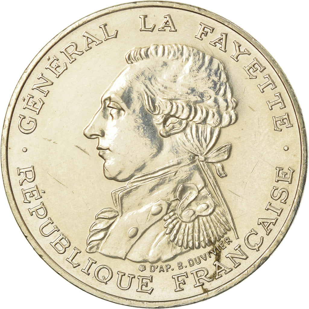 Coin, France, Lafayette, 100 Francs, 1987, Paris, AU(55-58), Silver, KM:962