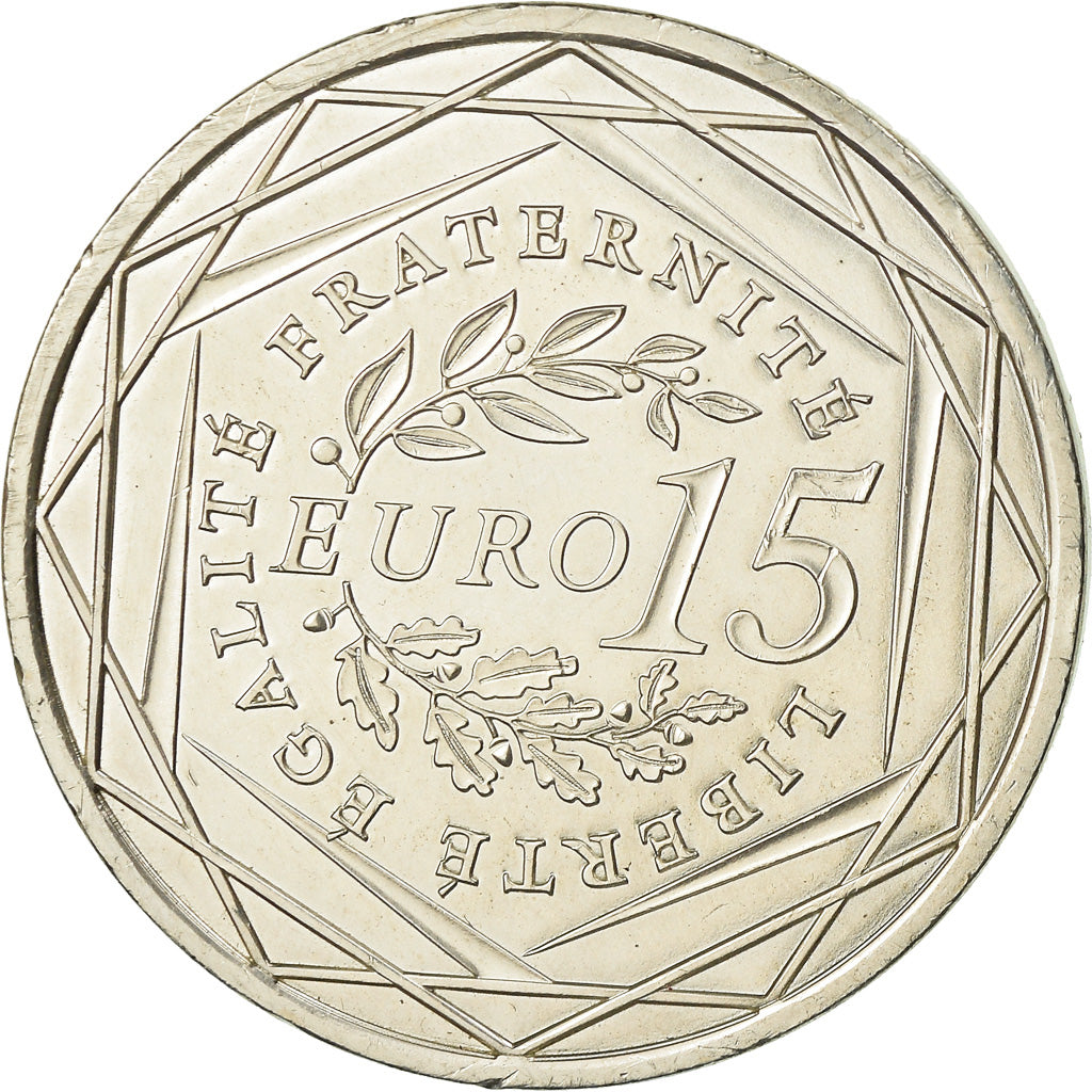 França, 15 Euro, 2008, AU(55-58), Prata, Gadoury:EU288, KM:1535