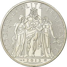 France, 10 Euro, 2013, AU(55-58), Silver, KM:2073