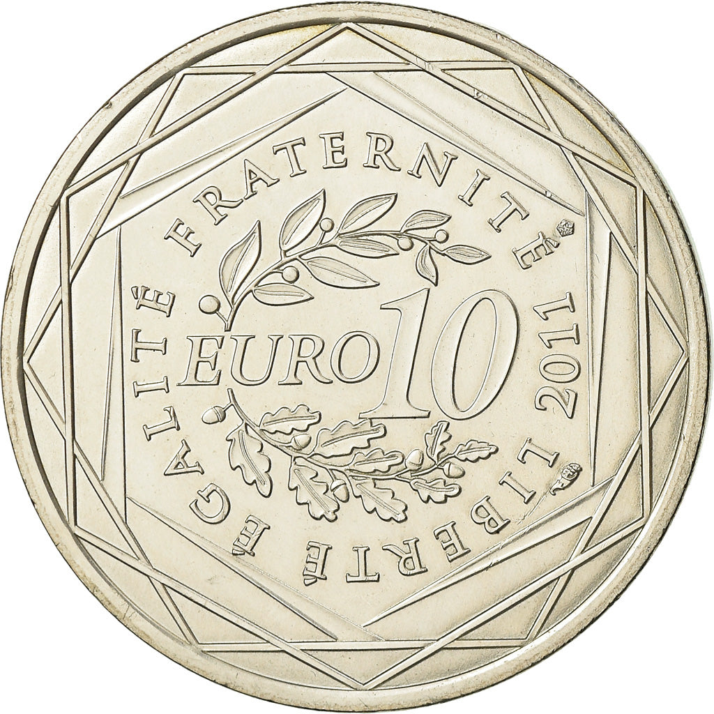 France, 10 Euro, 2011, AU(55-58), Silver, KM:1733
