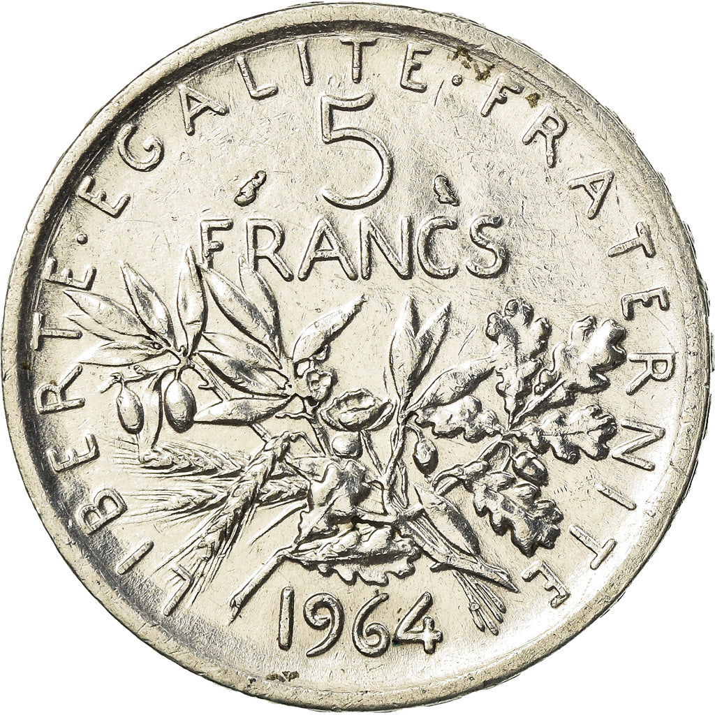 Coin, France, Semeuse, 5 Francs, 1964, Paris, AU(55-58), Silver, KM:926