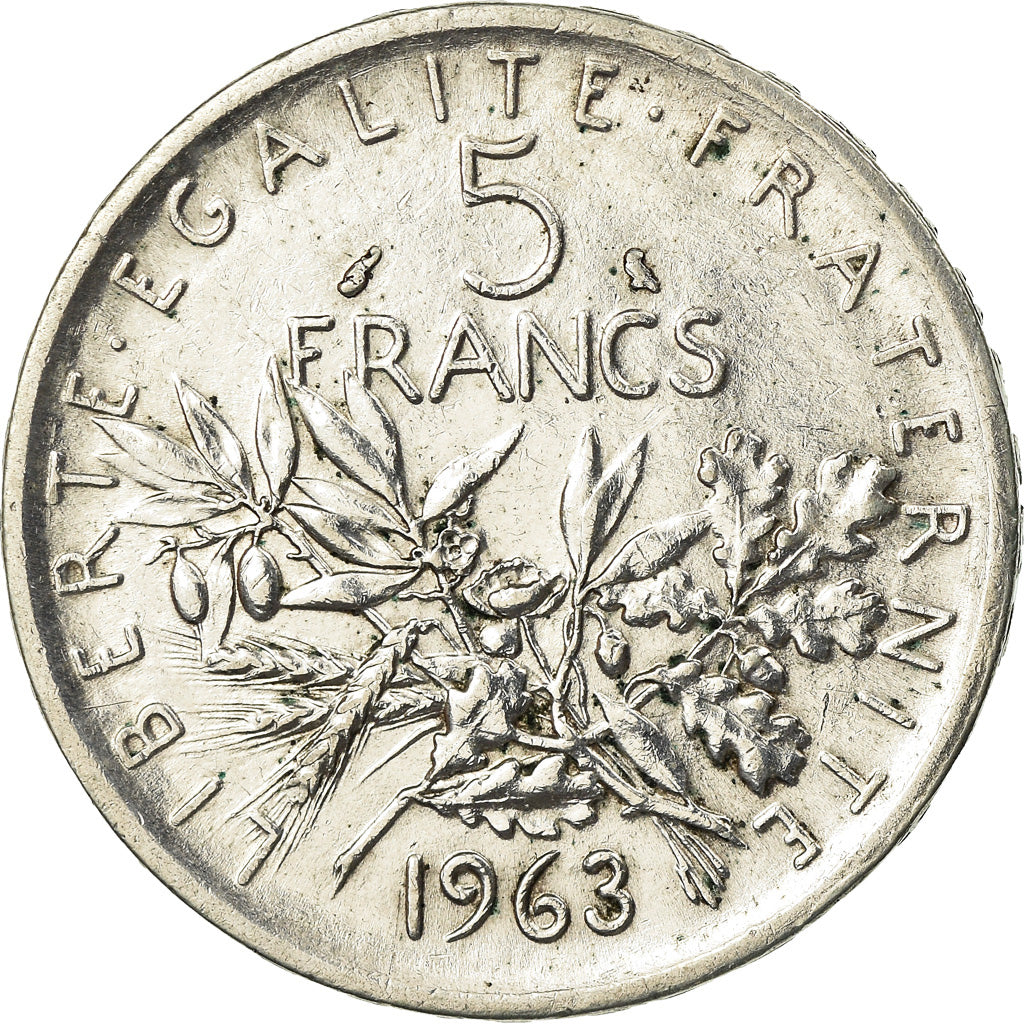 Coin, France, Semeuse, 5 Francs, 1963, Paris, AU(55-58), Silver, KM:926