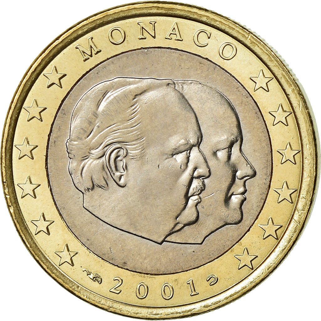 Monaco, Euro, 2001, Paris, MS(63), Bimetaliczny, KM:173