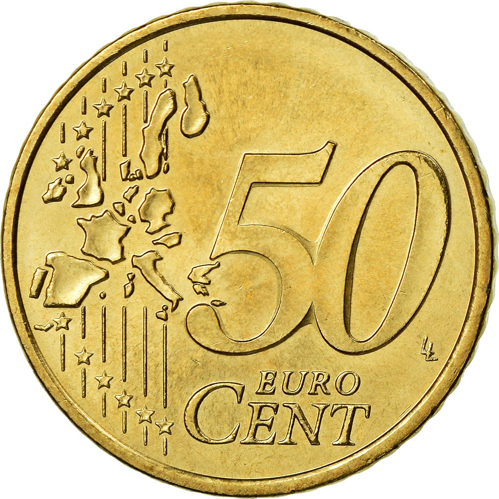 Monaco, 50 Euro Cent, 2002, AU(55-58), Brass, Gadoury:MC177, KM:172