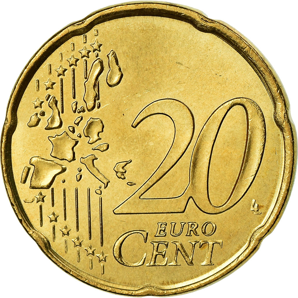Monaco, 20 Euro Cent, 2003, AU(55-58), Brass, KM:171