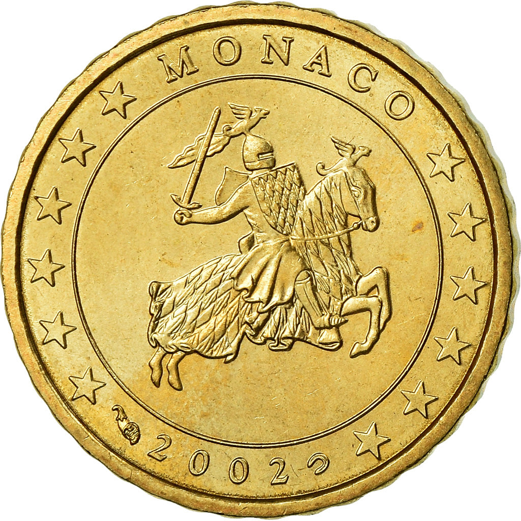 Monaco, 10 Euro Cent, 2002, SUP, Laiton, KM:170