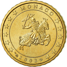 Monaco, 10 Euro Cent, 2002, SUP, Laiton, KM:170