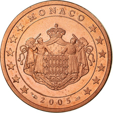 Monaco, 5 Euro Cent, 2005, BE, MS(65-70), Copper Plated Steel, Gadoury:MC 174