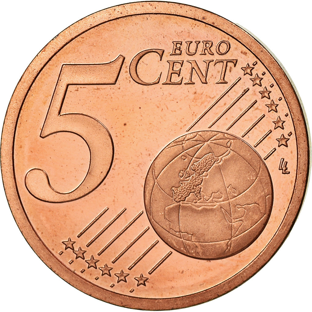 Monaco, 5 Euro Cent, 2005, BE, MS(65-70), Copper Plated Steel, Gadoury:MC 174
