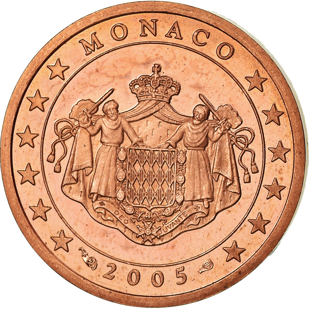 Monaco, 2 Euro Cent, 2005, BE, MS(65-70), Copper Plated Steel, KM:168
