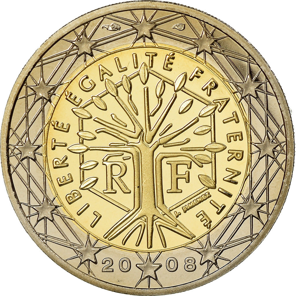 France, 2 Euro, 2008, BE, MS(65-70), Bi-Metallic, KM:1414