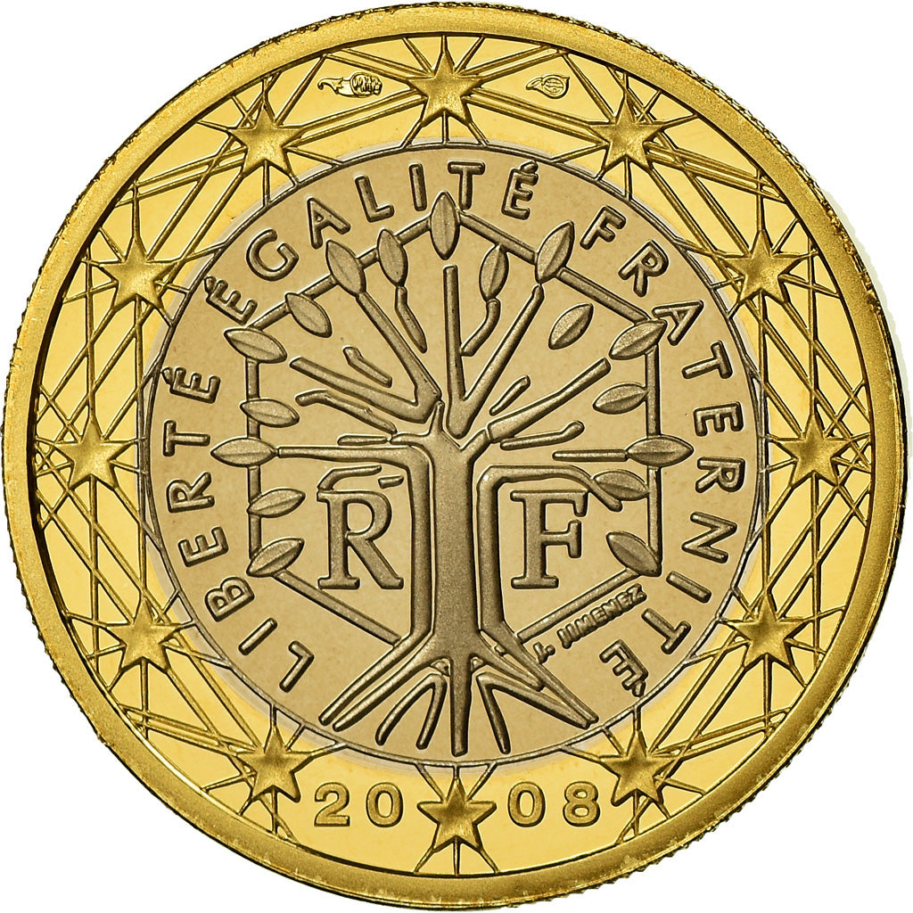 France, Euro, 2008, BE, MS(65-70), Bi-Metallic, KM:1413