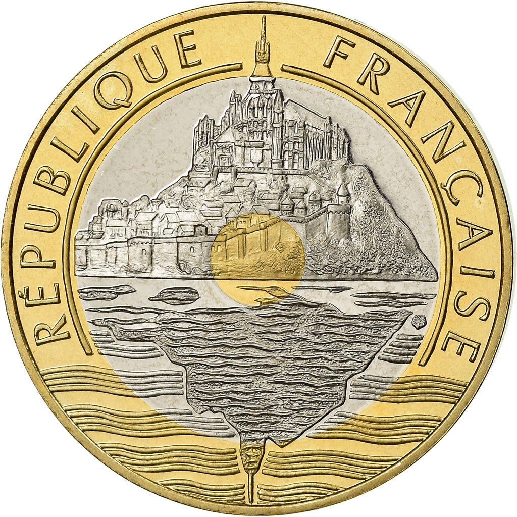 Coin, France, Mont Saint Michel, 20 Francs, 1992, Paris, BE, MS(65-70)