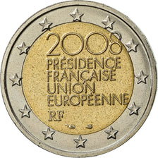Francja, 2 Euro, 2008, Paris, AU(55-58), Bimetaliczny, Gadoury:10, KM:1459
