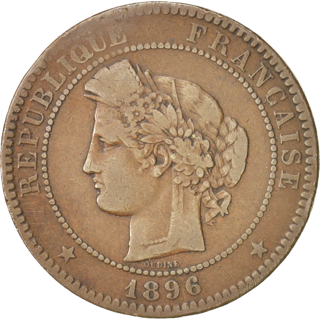 Münze, Frankreich, Cérès, 10 Centimes, 1896, Paris, S+, Bronze, KM:815.1