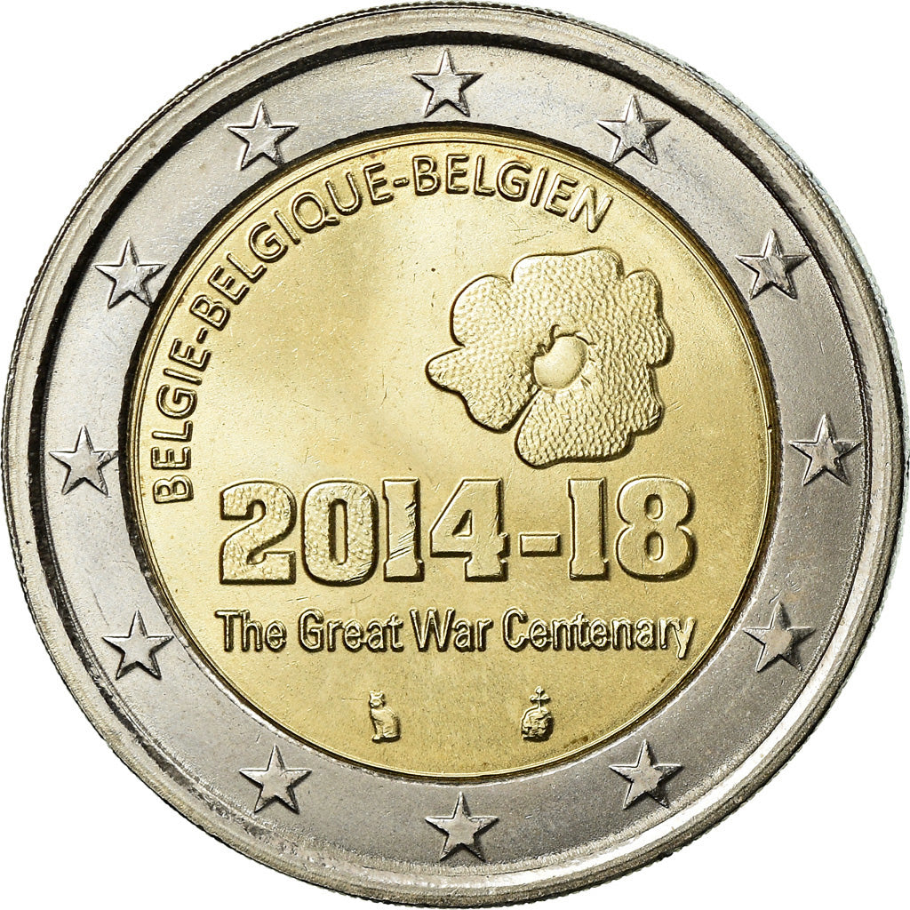 Belgium, 2 Euro, 100ème anniversaire du déclenchement de la première guerre