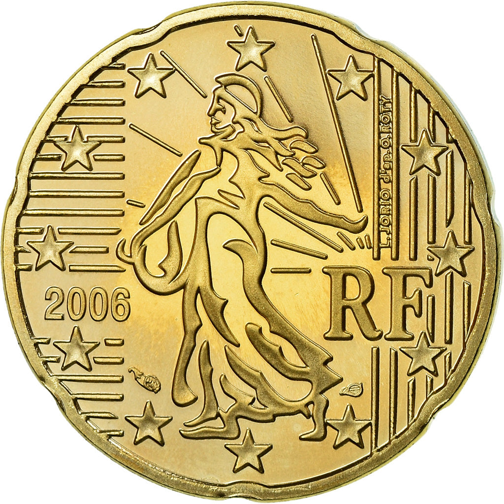 Francia, 20 Euro Cent, 2006, BE, FDC, Ottone, KM:1286