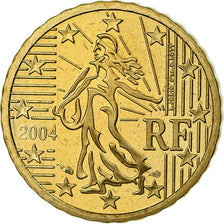 France, 10 Euro Cent, 2004, BE, MS(65-70), Brass, KM:1285