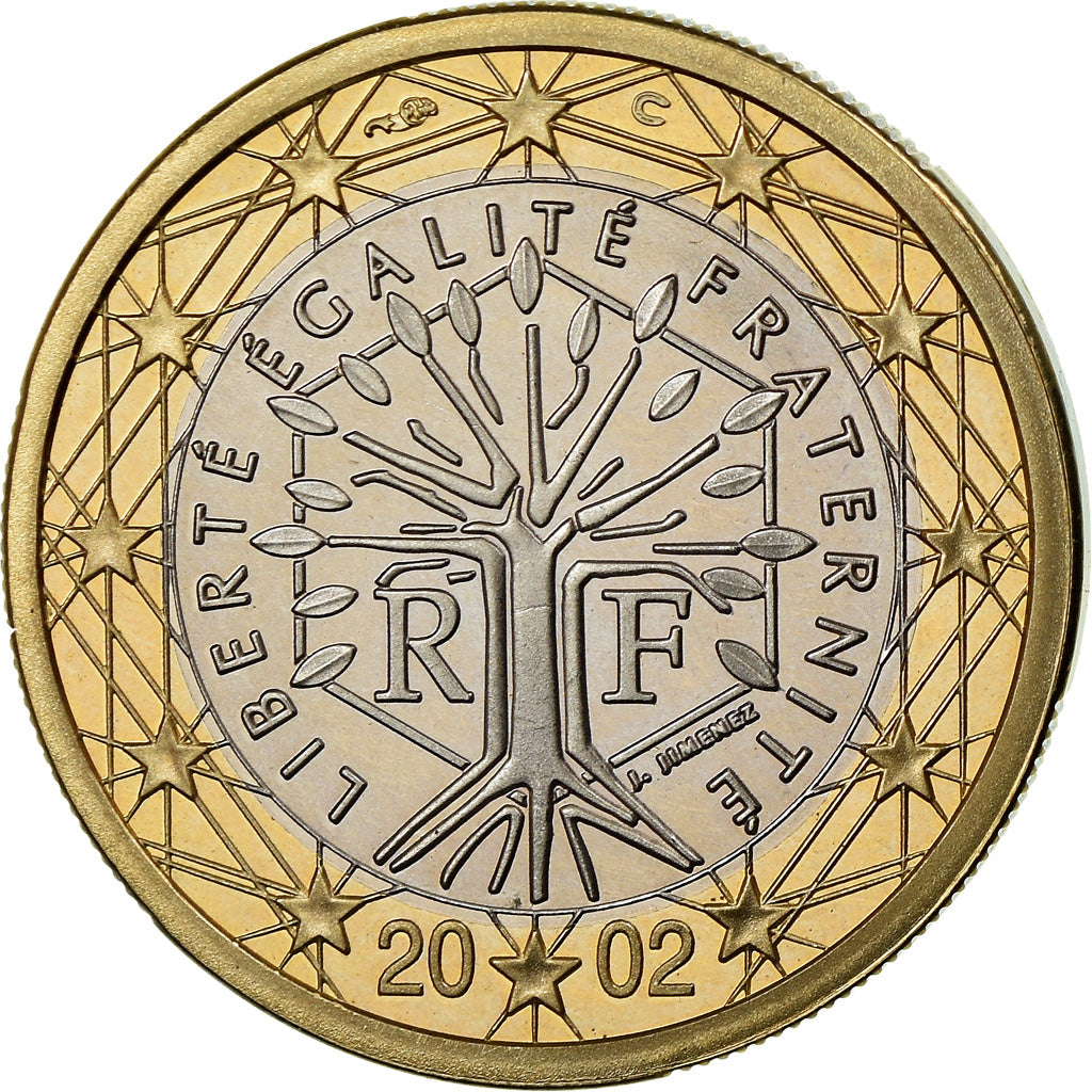 Francia, Euro, 2002, BE, FDC, Bimetálico, KM:1288