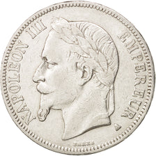 France, Napoleon III,5 Francs,1867,Paris,AU(50-53),Silver,KM799.1