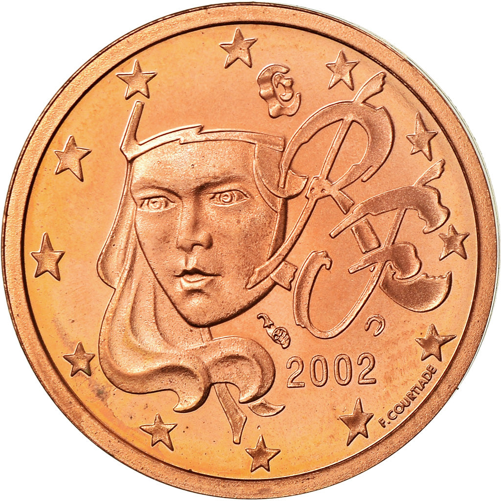 France, 2 Euro Cent, 2002, BE, FDC, Copper Plated Steel, KM:1283