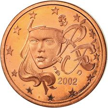 Frankreich, Euro Cent, 2002, BE, STGL, Copper Plated Steel, KM:1282