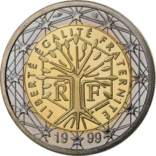 France, 2 Euro, 1999, BE, MS(65-70), Bi-Metallic, KM:1289