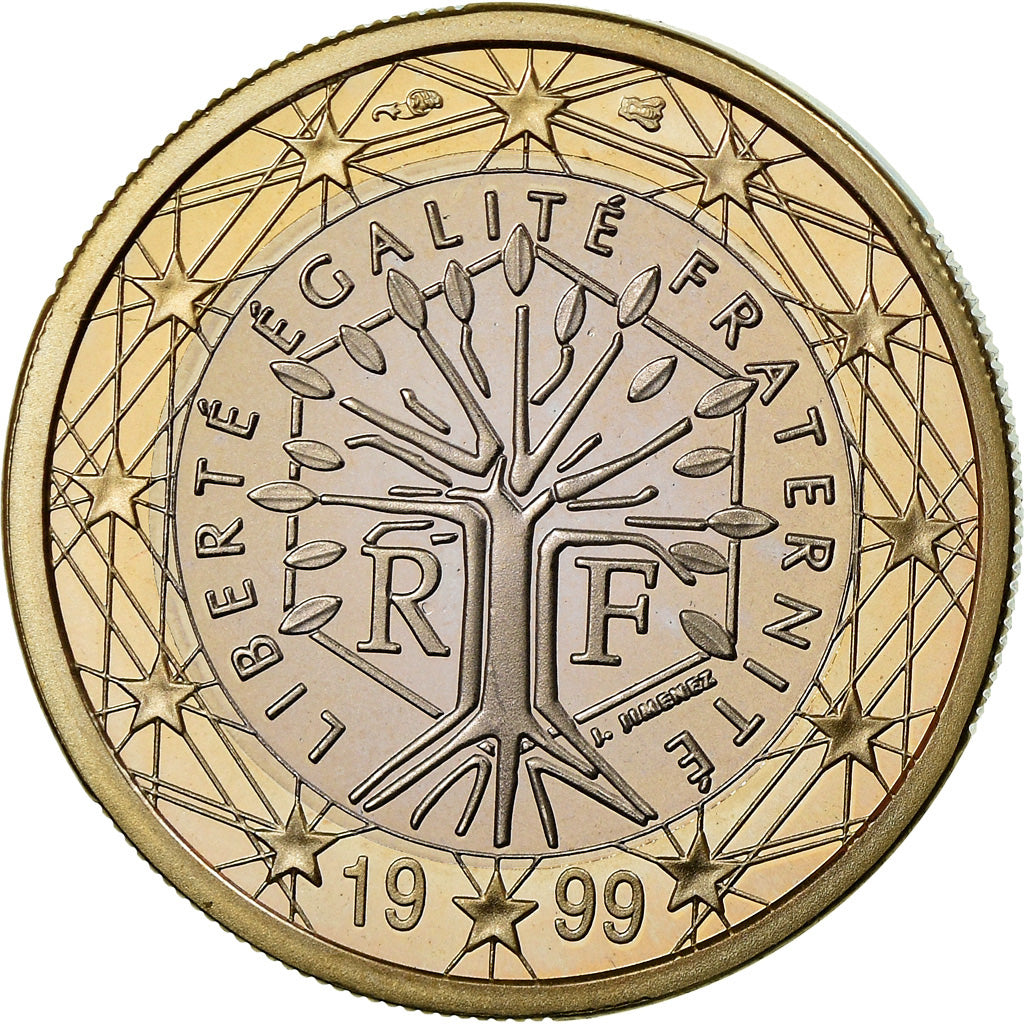 France, Euro, 1999, BE, MS(65-70), Bi-Metallic, KM:1288