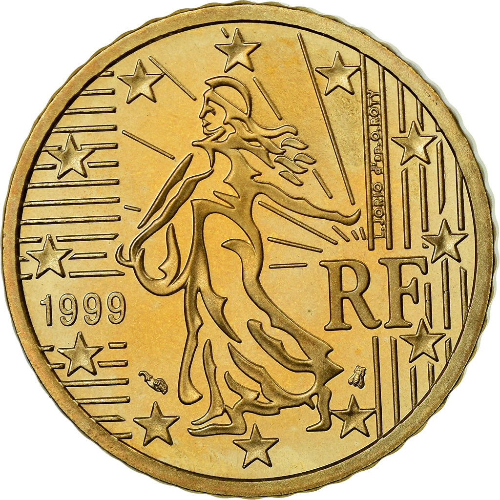 France, 50 Euro Cent, 1999, BE, MS(65-70), Brass, KM:1287