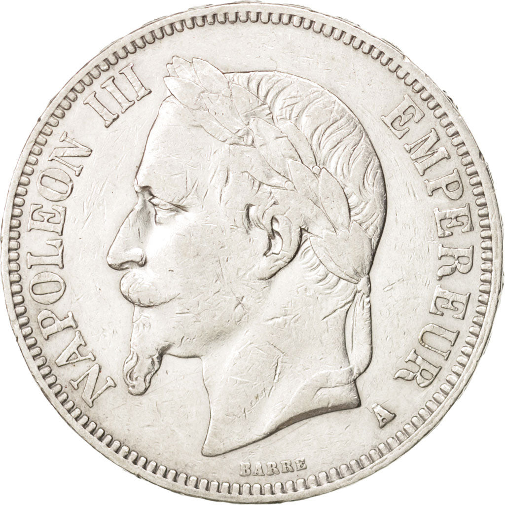 Munten, Frankrijk, Napoleon III, Napoléon III, 5 Francs, 1867, Paris, ZF+