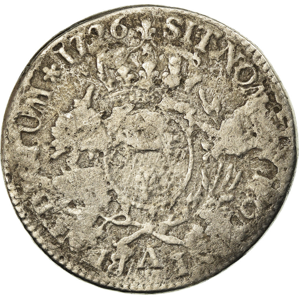 Moeda, França, Louis XV, Écu aux branches d'olivier, Ecu, 1726, Paris