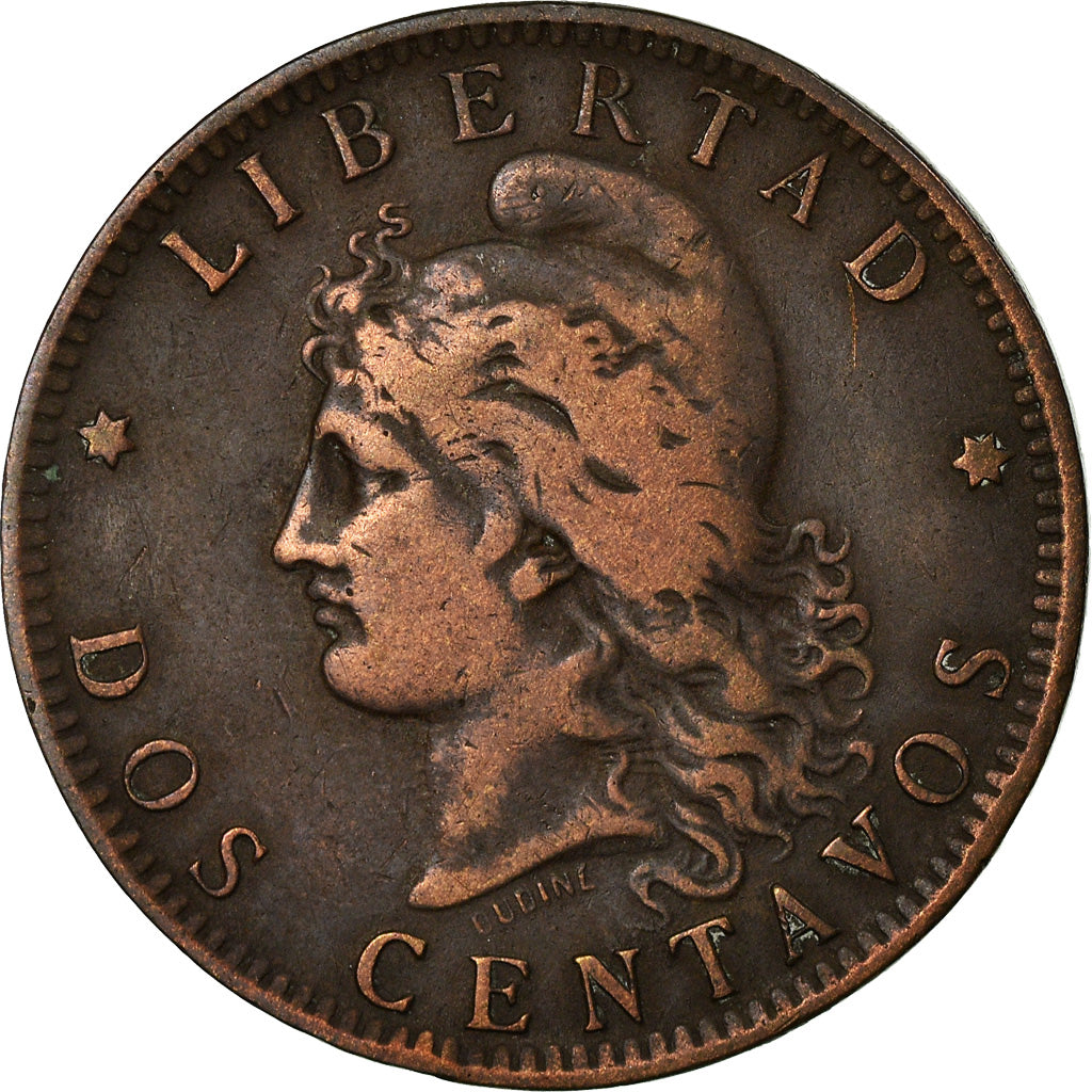 Moneta, Argentina, 2 Centavos, 1890, EF(40-45), Bronze, KM:33