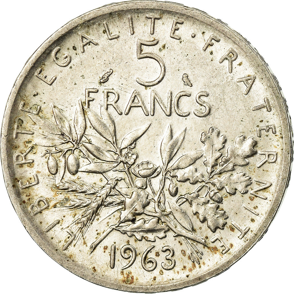 Coin, France, Semeuse, 5 Francs, 1963, Paris, EF(40-45), Silver, KM:926