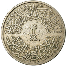 Coin, Saudi Arabia, UNITED KINGDOMS, 4 Ghirsh, 1956/AH1376, VF(30-35)