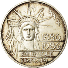 Coin, France, Statue de la Liberté, 100 Francs, 1986, EF(40-45), Silver