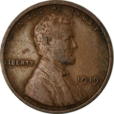 Coin, United States, Lincoln Cent, Cent, 1919, U.S. Mint, Philadelphia