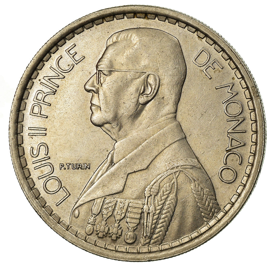 Coin, Monaco, Louis II, 20 Francs, Vingt, 1947, AU(55-58), Copper-nickel