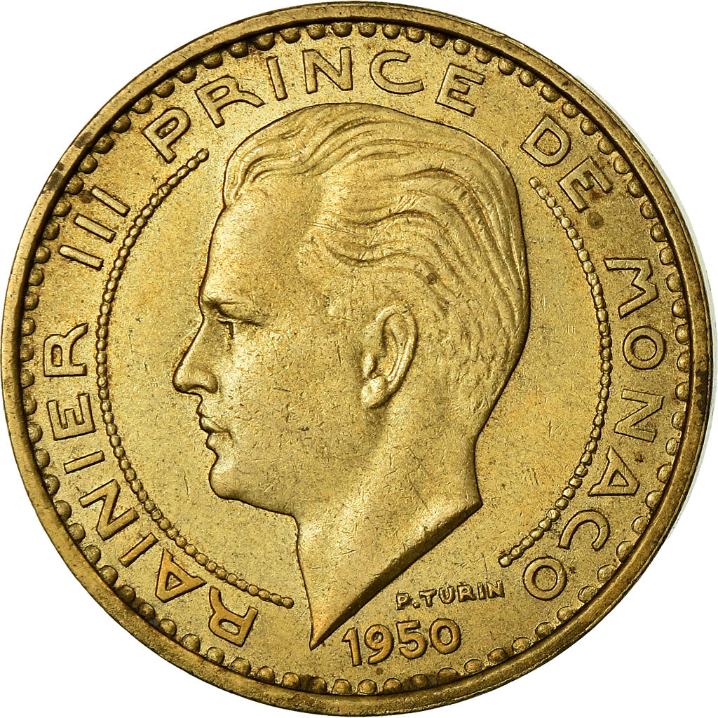 Coin, Monaco, Rainier III, 50 Francs, Cinquante, 1950, Monaco, EF(40-45)