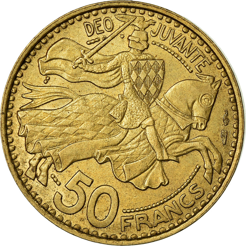 Coin, Monaco, Rainier III, 50 Francs, Cinquante, 1950, Monaco, EF(40-45)