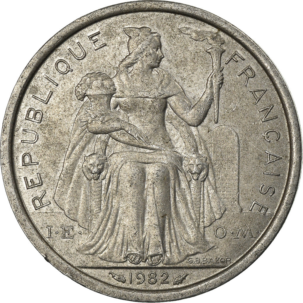 Moeda, Nova Caledónia, 2 Francs, 1982, Paris, EF(40-45), Alumínio, KM:14
