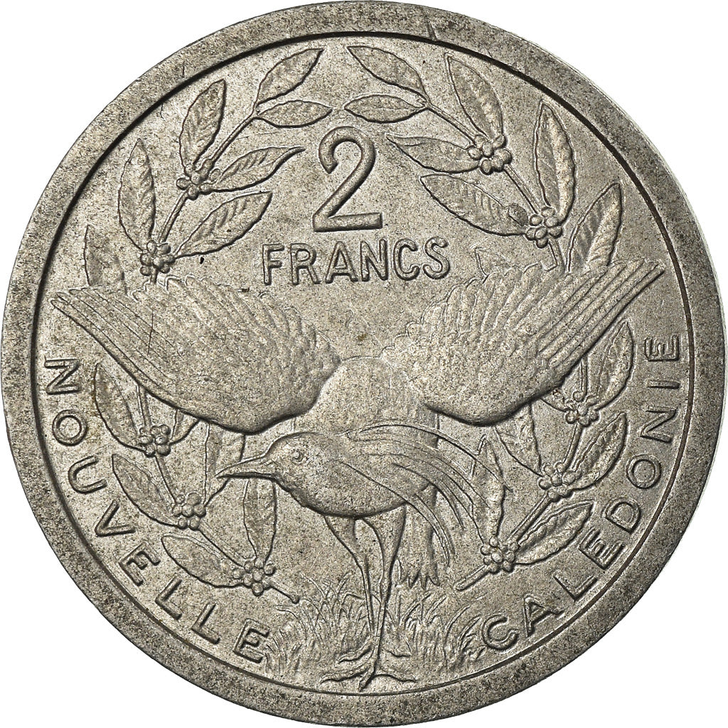 Moeda, Nova Caledónia, 2 Francs, 1982, Paris, EF(40-45), Alumínio, KM:14