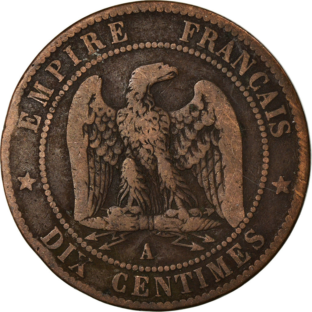 Coin, France, Napoleon III, Napoléon III, 10 Centimes, 1865, Paris, VF(20-25)