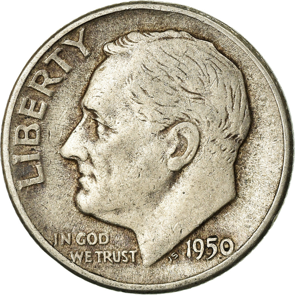 Monnaie, États-Unis, Roosevelt Dime, Dime, 1950, U.S. Mint, Philadelphie, TTB