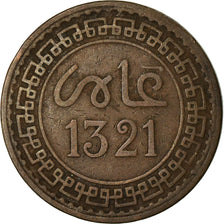 Moneda, Marruecos, 'Abd al-Aziz, 5 Mazunas, 1321, Paris, MBC, Bronce, KM:16.3