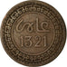 Moneda, Marruecos, 'Abd al-Aziz, 5 Mazunas, 1321, Paris, MBC, Bronce, KM:16.3