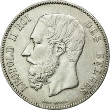 Coin, Belgium, Leopold II, 5 Francs, 5 Frank, 1871, AU(50-53), Silver, KM:24