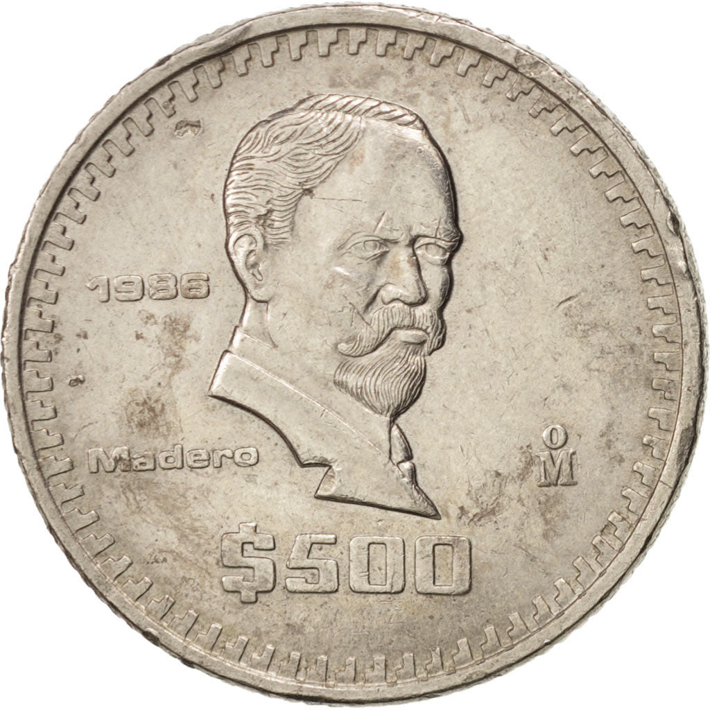 Coin, Mexico, 500 Pesos, 1986, Mexico City, AU(50-53), Copper-nickel, KM:529