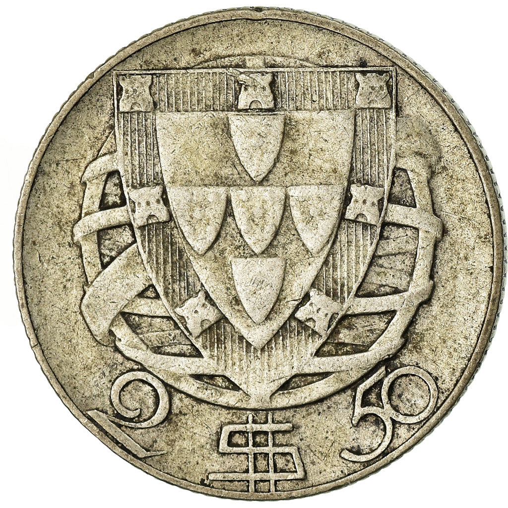 Coin, Portugal, 2-1/2 Escudos, 1944, VF(30-35), Silver, KM:580